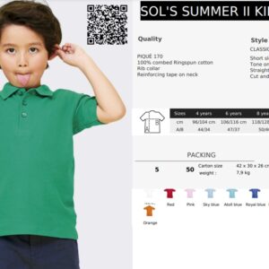 Vaikiški polo marškinėliai SOLS Summer Kids