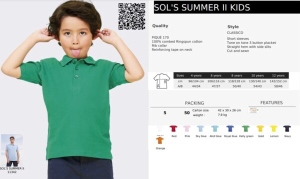 Vaikiški polo marškinėliai SOLS Summer Kids - Image 2