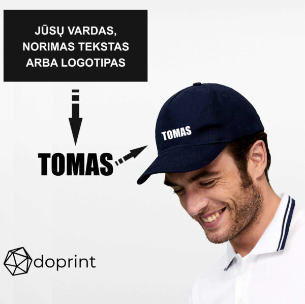 Kepurėlė su spauda (logotipu arba užrašu)
