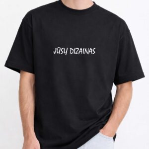 Juodos spalvos marškinėliai „doprint“